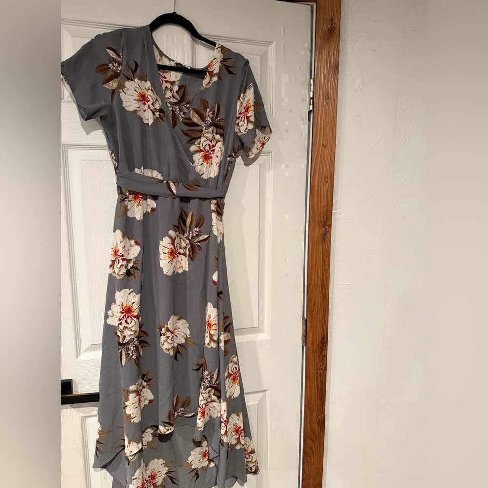 Gray floral dress